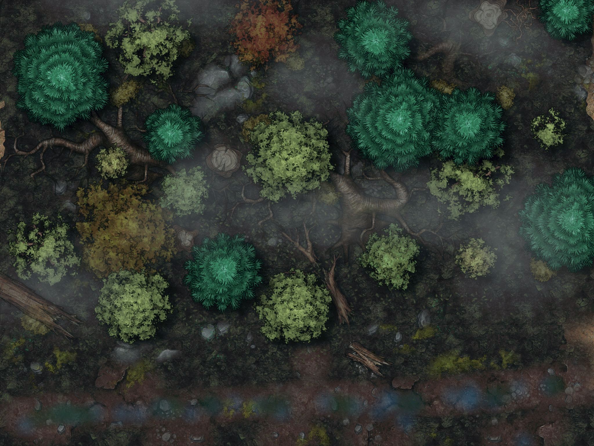 Svalich Road - Dense Forest Battlemap | Inkarnate - Create Fantasy Maps