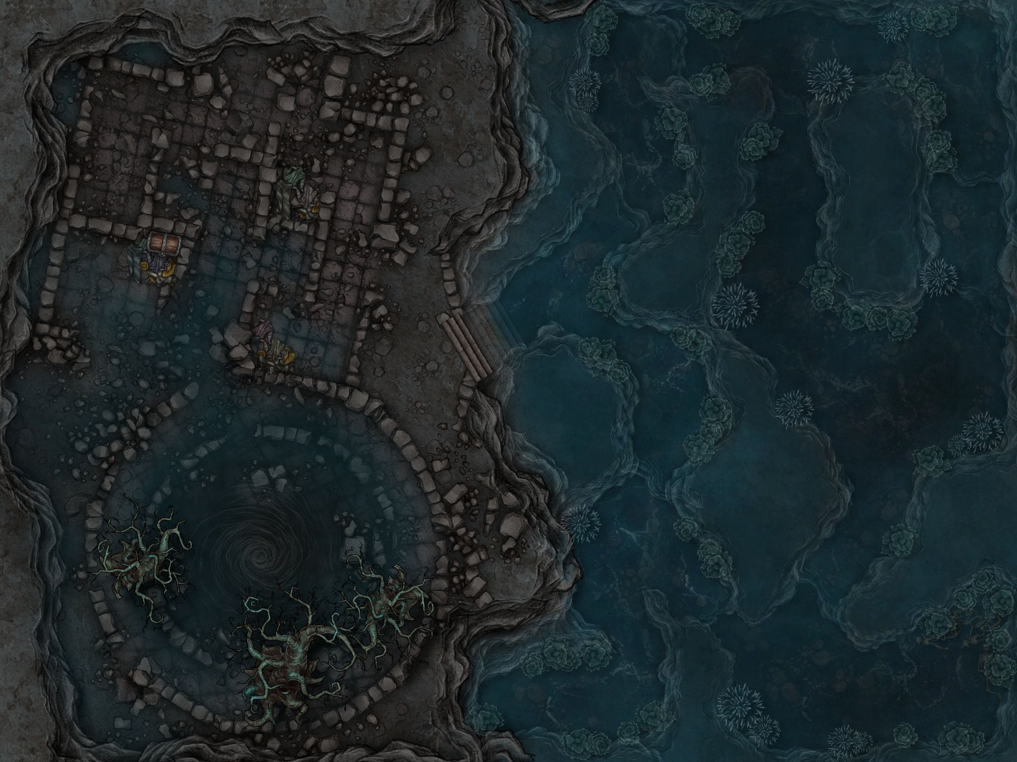 Underwater Temple (Submerged) | Inkarnate - Create Fantasy Maps Online