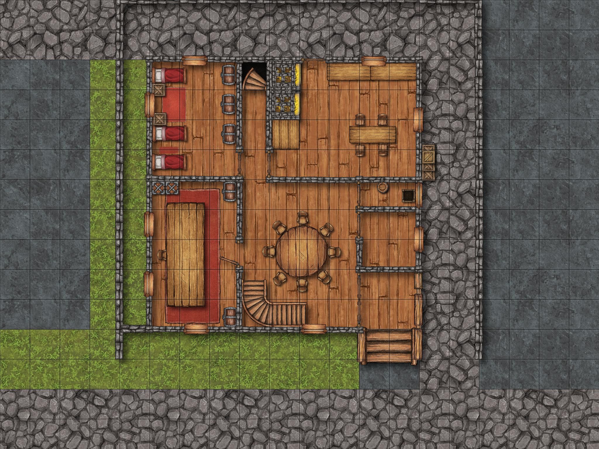 City 4 Floors House - Floor 0 | Inkarnate - Create Fantasy Maps Online