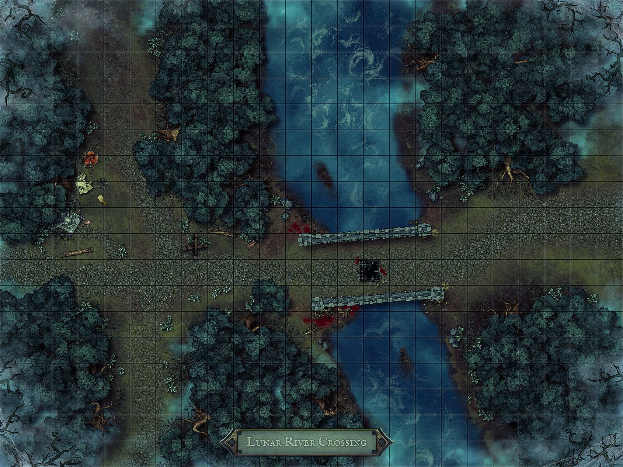 Lunar River Cross | Inkarnate - Create Fantasy Maps Online