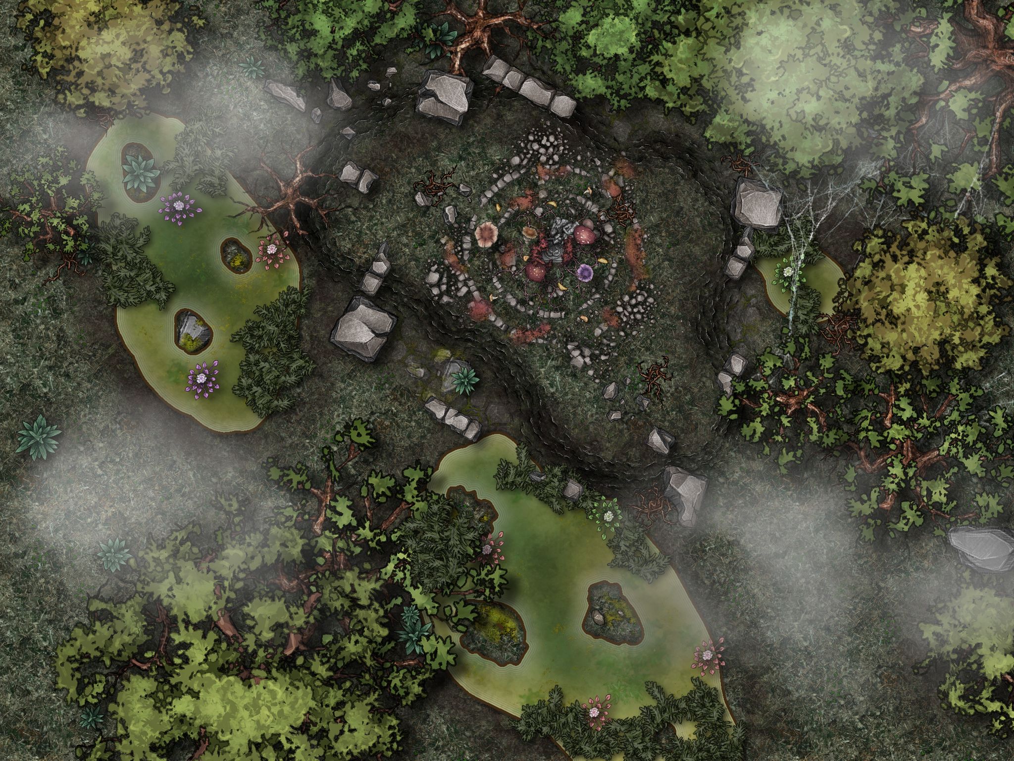 Swamp Circle Battlemap Inkarnate Create Fantasy Maps Online