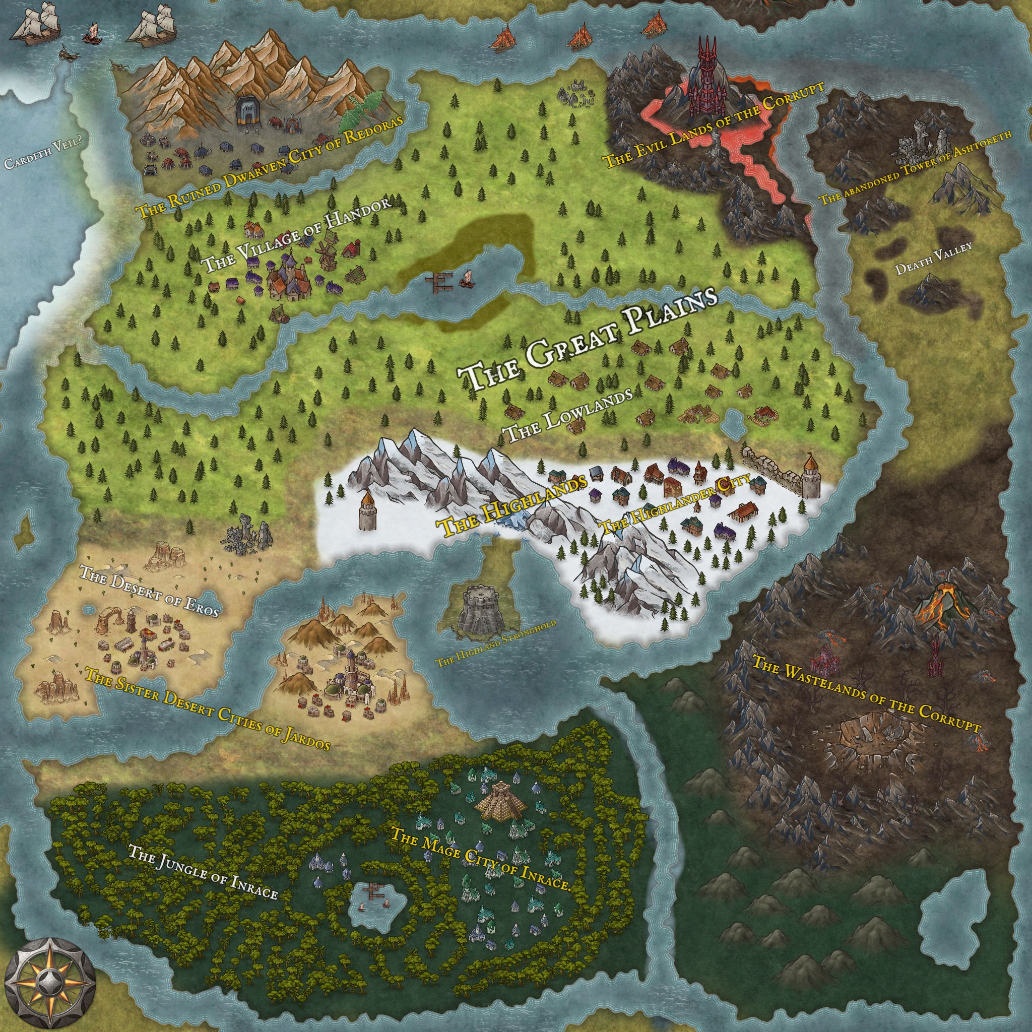 The Lands of Incarus | Inkarnate - Create Fantasy Maps Online