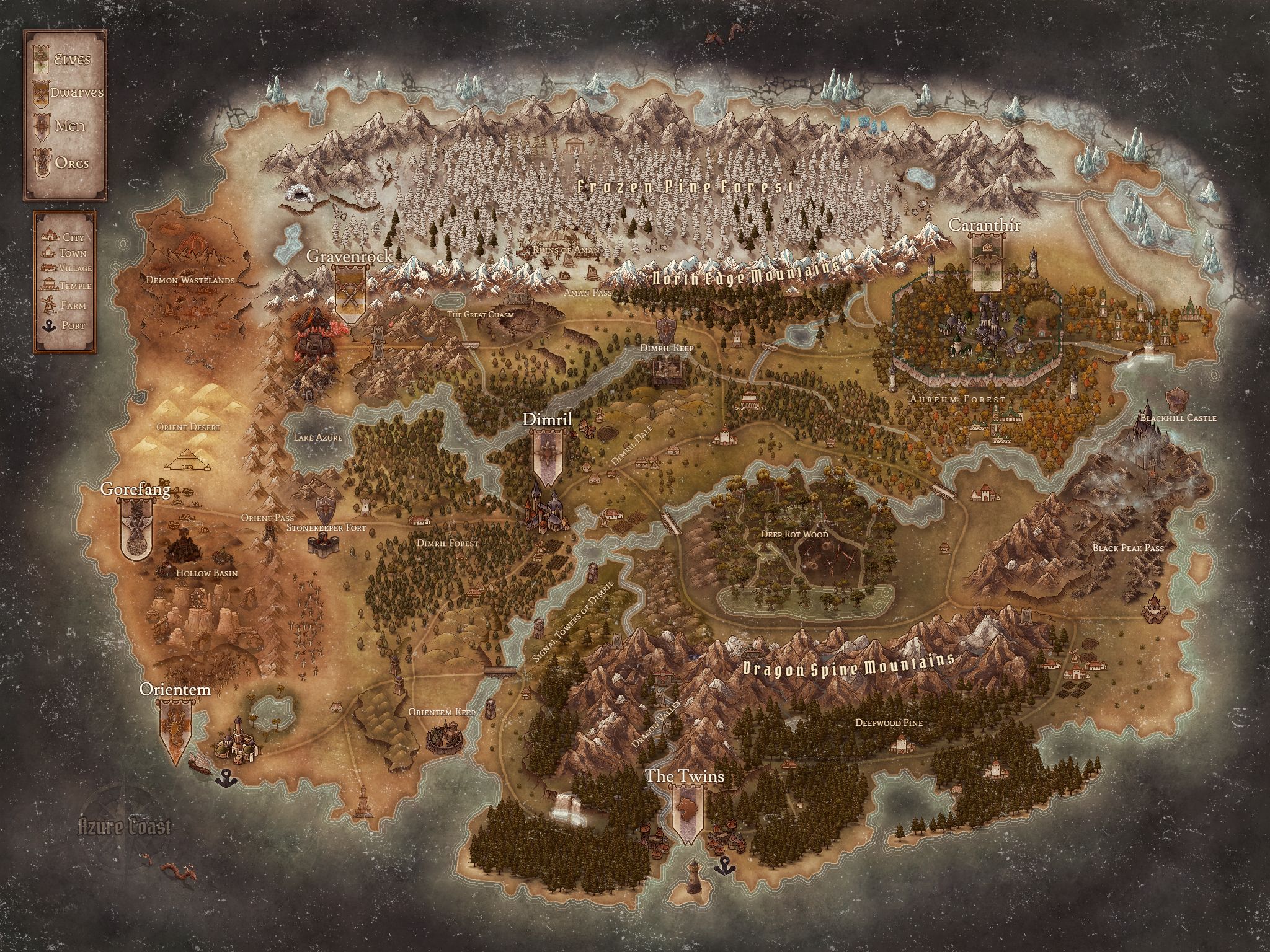 The Segmented Lands | Inkarnate - Create Fantasy Maps Online