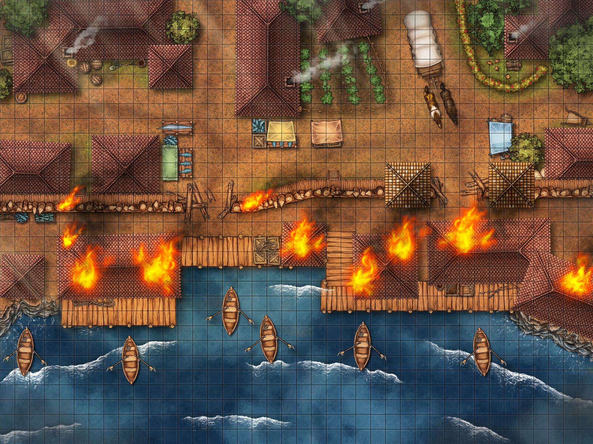 Village Raid Day | Inkarnate - Create Fantasy Maps Online