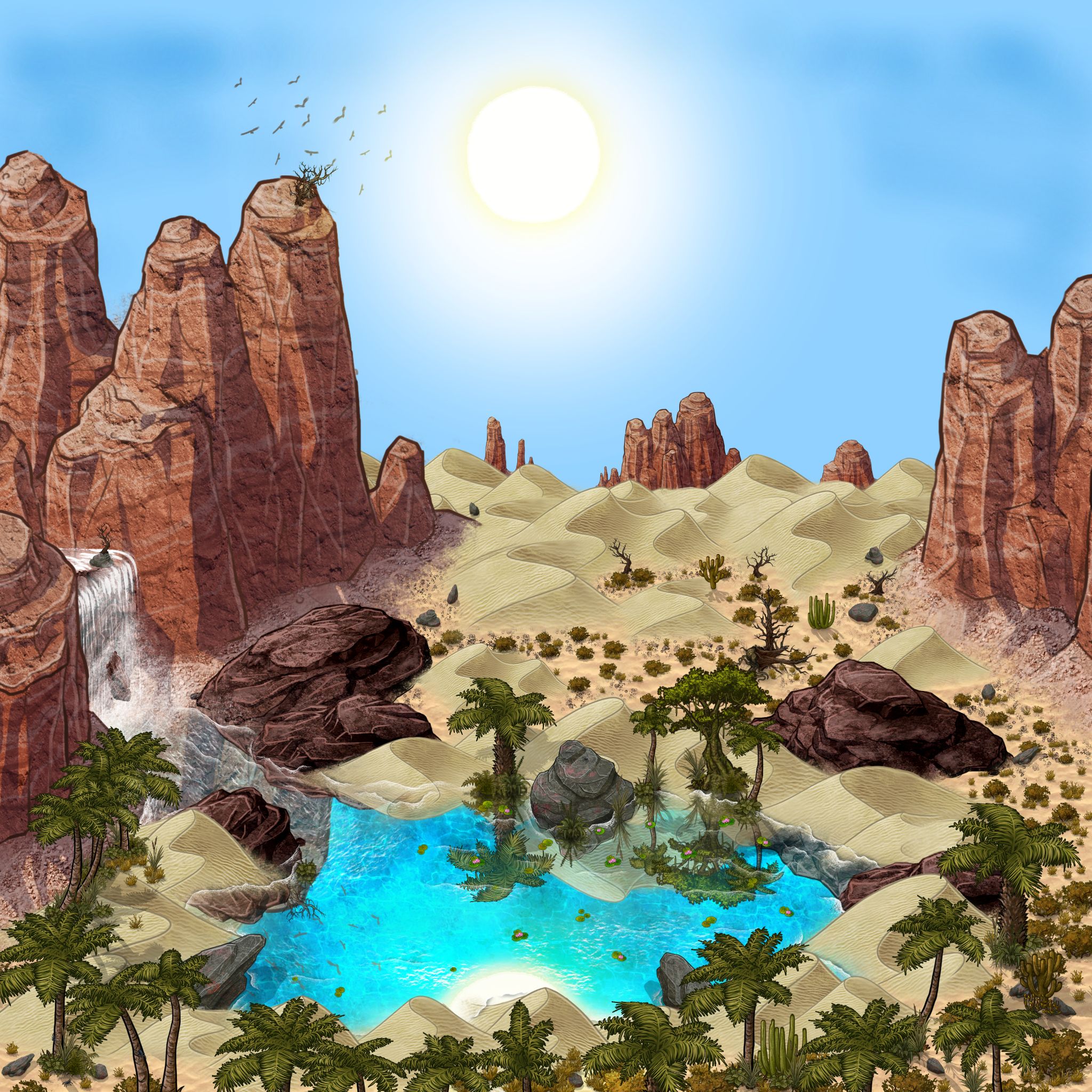 Sahara Desert Oasis Map