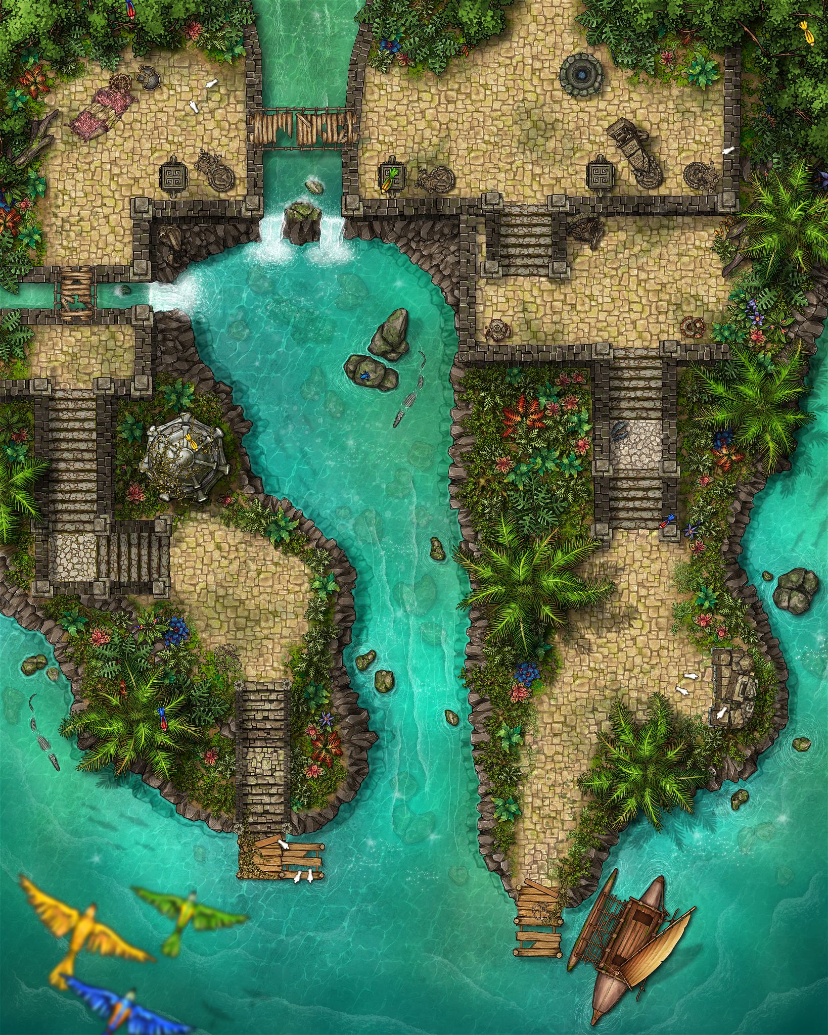 Jungle Landing | Inkarnate - Create Fantasy Maps Online