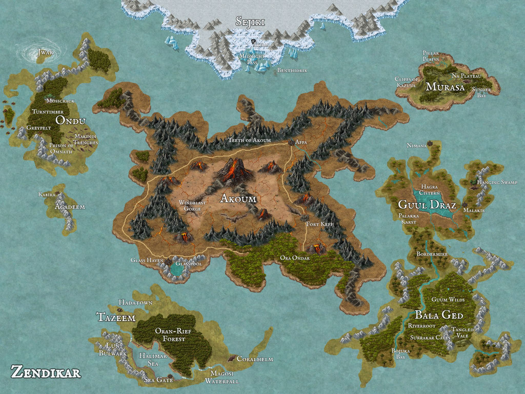 Zendikar MTG RPG Map
