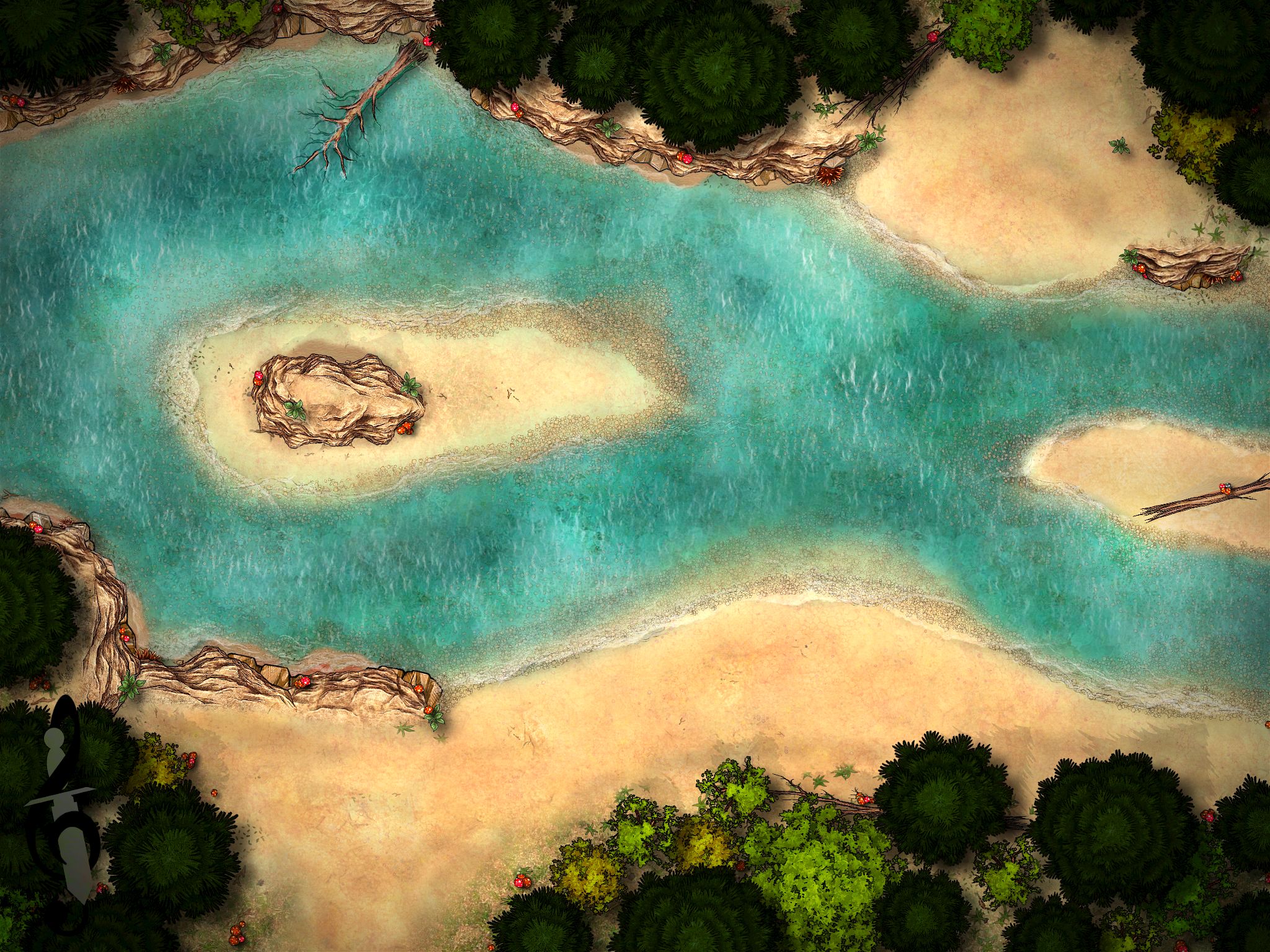 Sandy River Bank | Inkarnate - Create Fantasy Maps Online