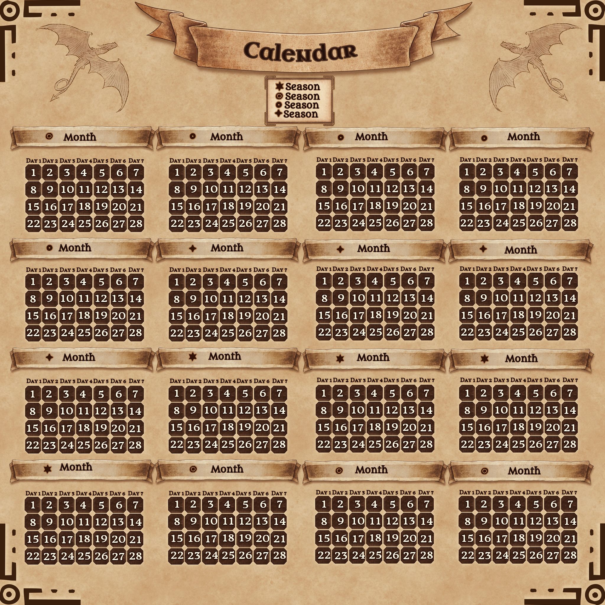 Fantasy Calendar Template Inkarnate Create Fantasy Maps Online