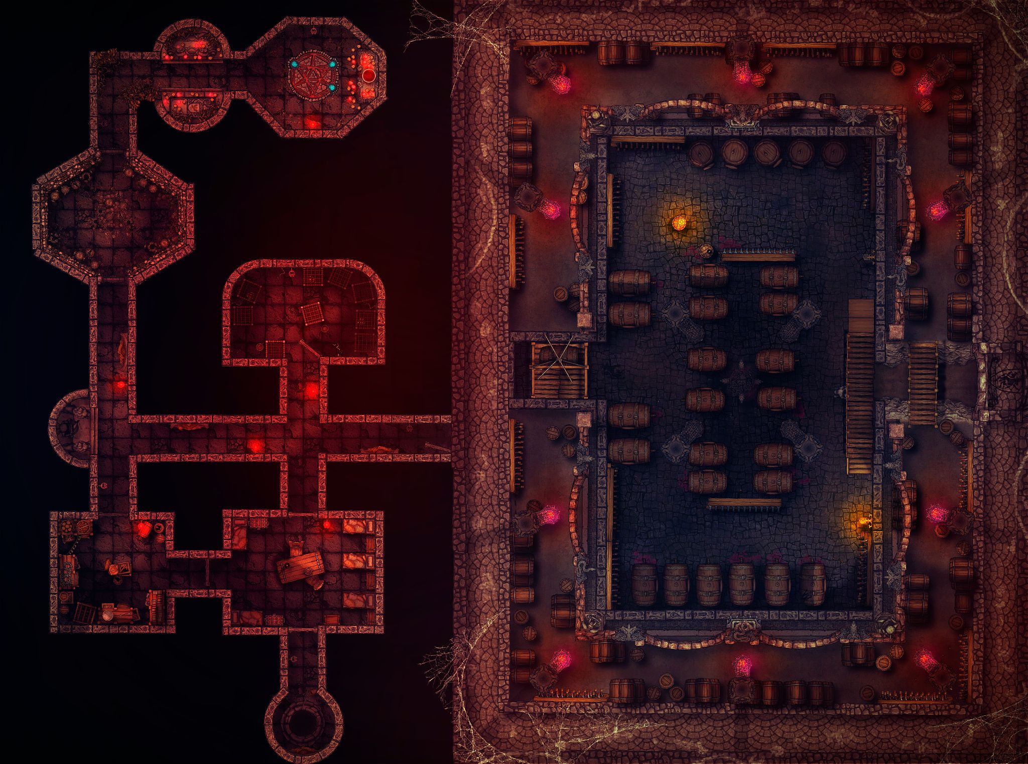 Arcane wine cellar w dungeon Inkarnate Create Fantasy Maps Online