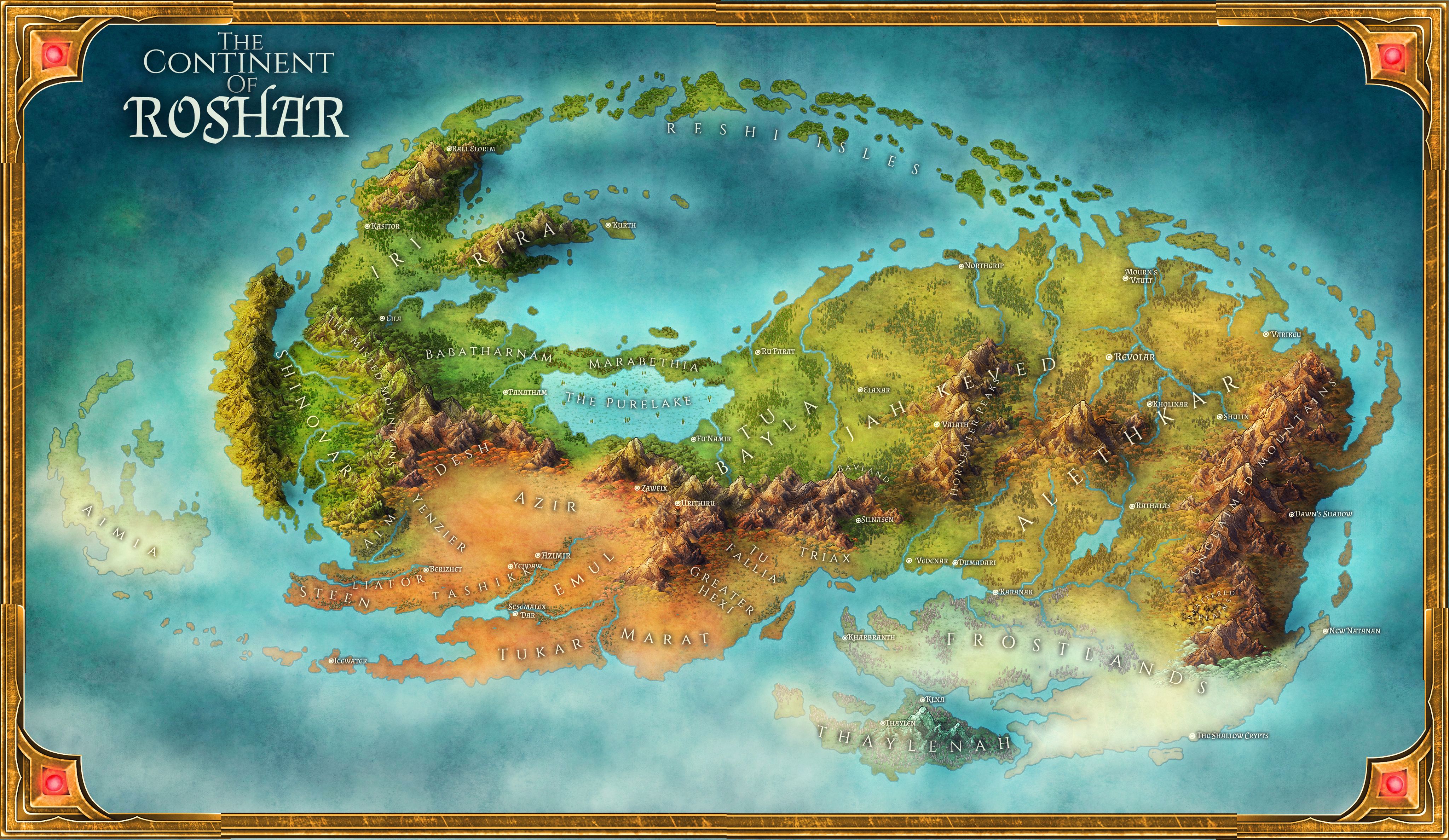 Roshar from The Stormlight Archive | Inkarnate - Create Fantasy Maps Online