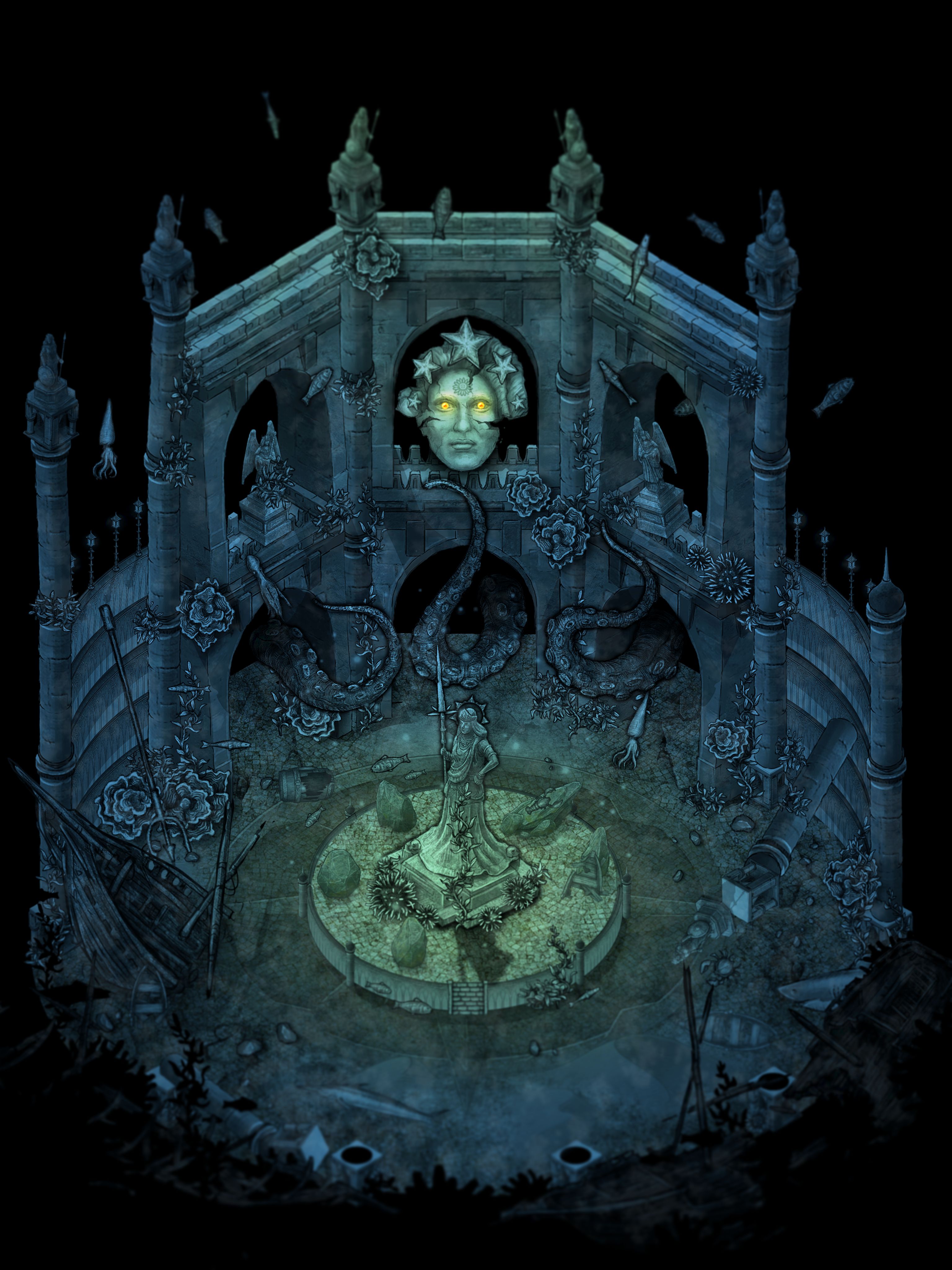 Day 19 "Water Temple" Inkarnate Create Fantasy Maps Online