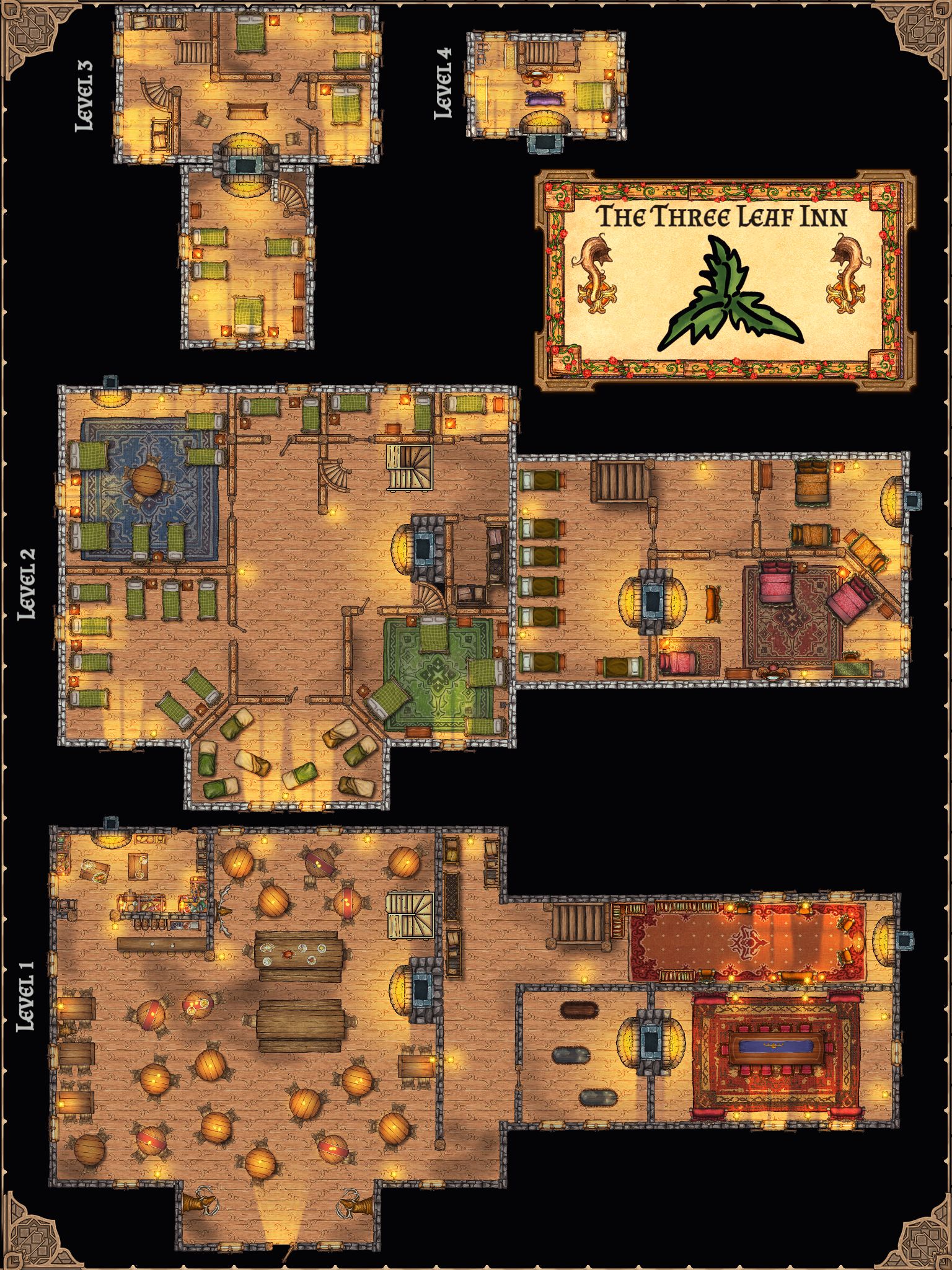 Three Leaf Inn Interior | Inkarnate - Create Fantasy Maps Online