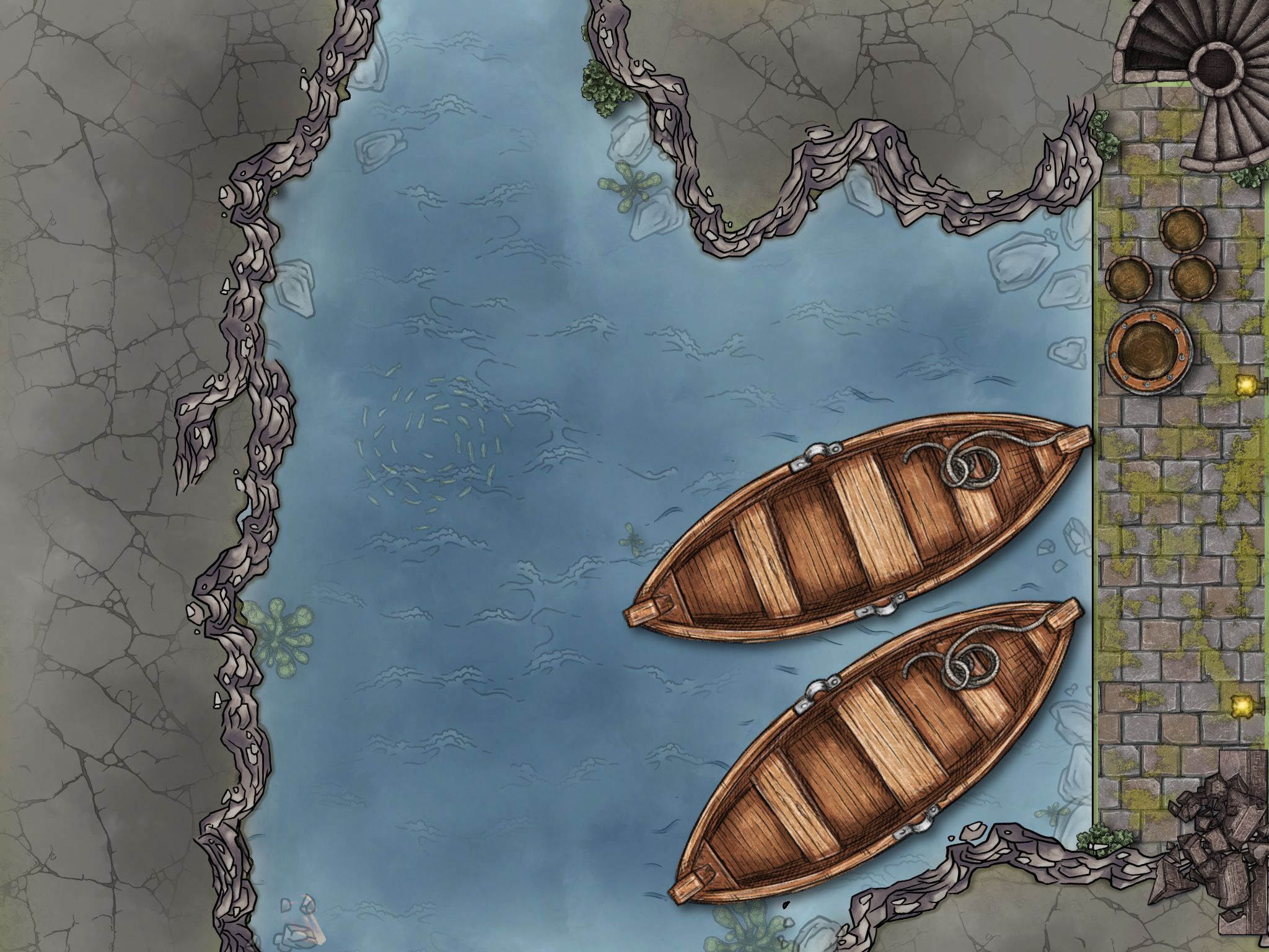Boats against a pontoon | Inkarnate - Create Fantasy Maps Online