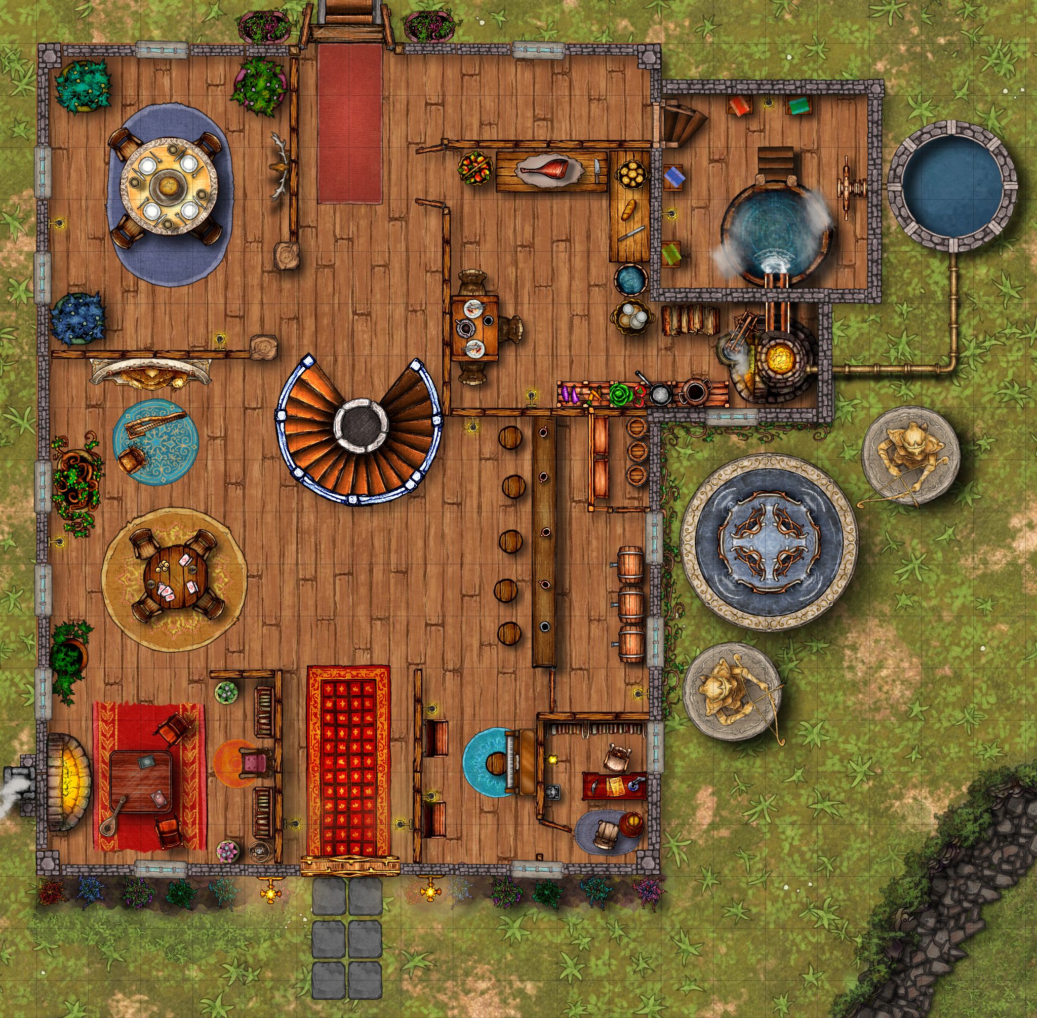 The Immortal Manor Level 1 | Inkarnate - Create Fantasy Maps Online