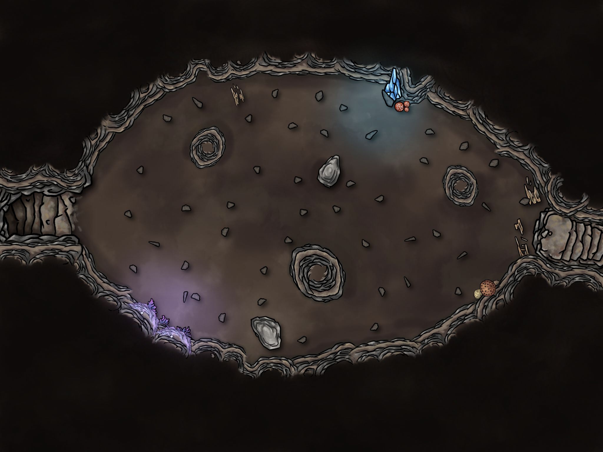 Battlemap Random Cave | Inkarnate - Create Fantasy Maps Online