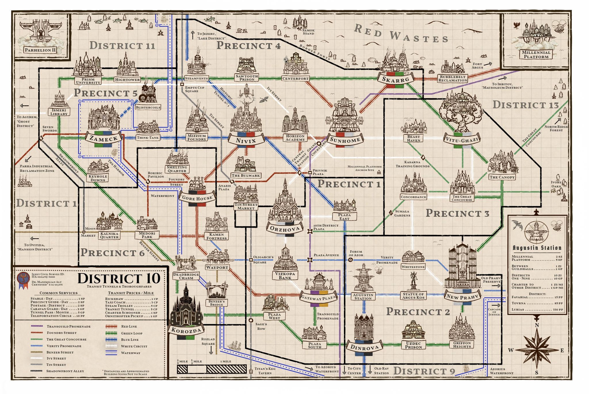 10th District Transit Map  Inkarnate - Create Fantasy Maps Online