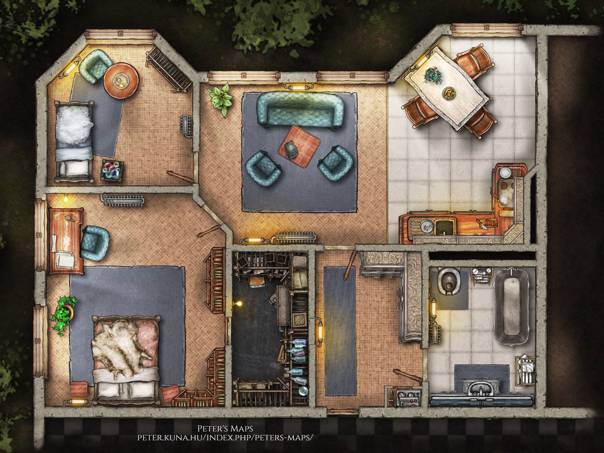 House maps. Modern House Battle Map.