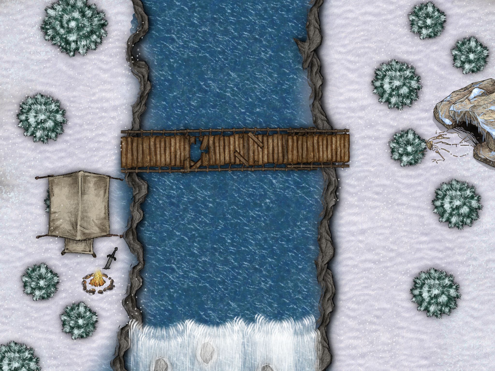 Winter bridge crossing | Inkarnate - Create Fantasy Maps Online