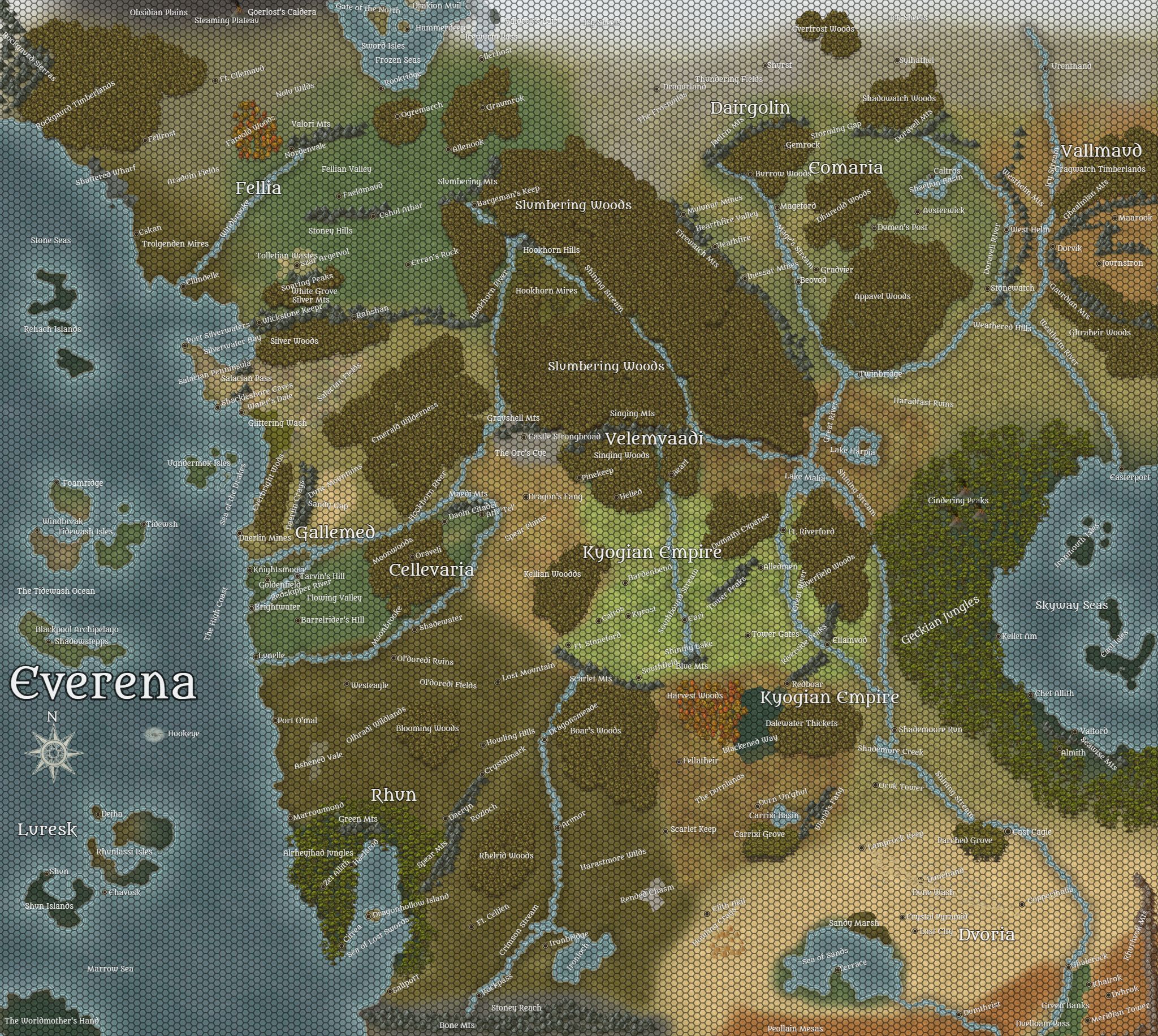 Everena World Map | Inkarnate - Create Fantasy Maps Online