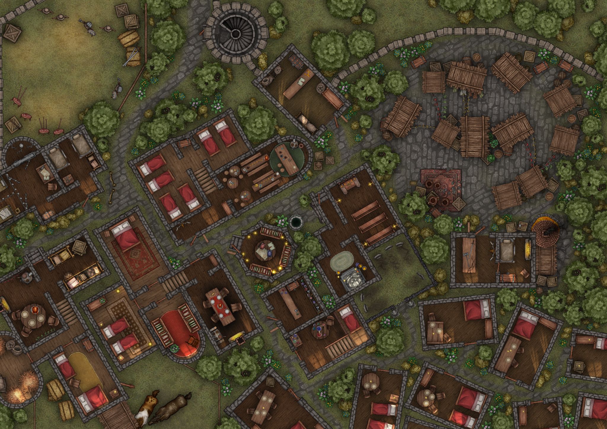 Town Square Map Inkarnate Battlemaps Cartographers Guild Scale Map ...