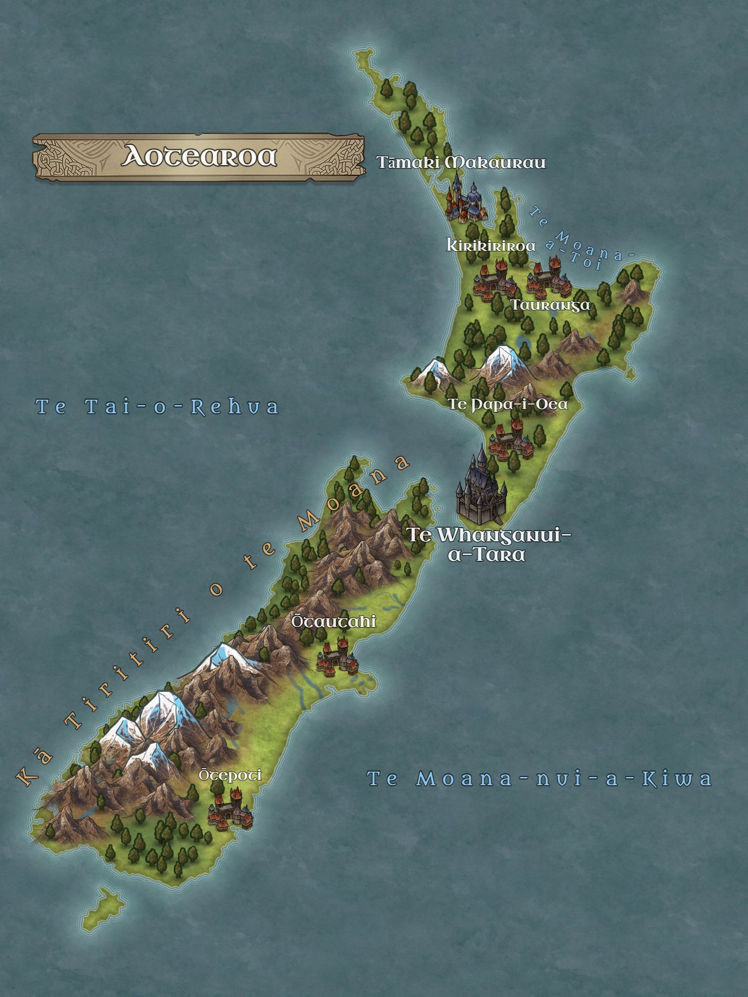 New Zealand Maps Online New Zealand (Maori) | Inkarnate - Create Fantasy Maps Online