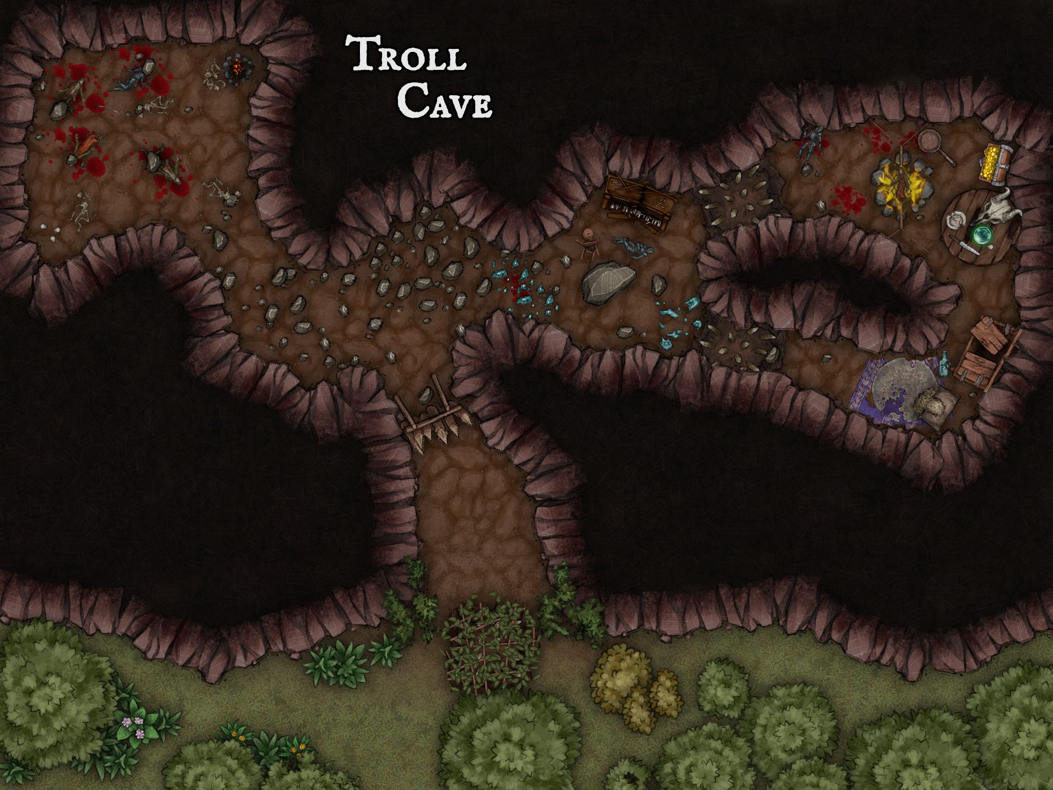 Gutsucker's Troll Cave Inkarnate Create Fantasy Maps Online