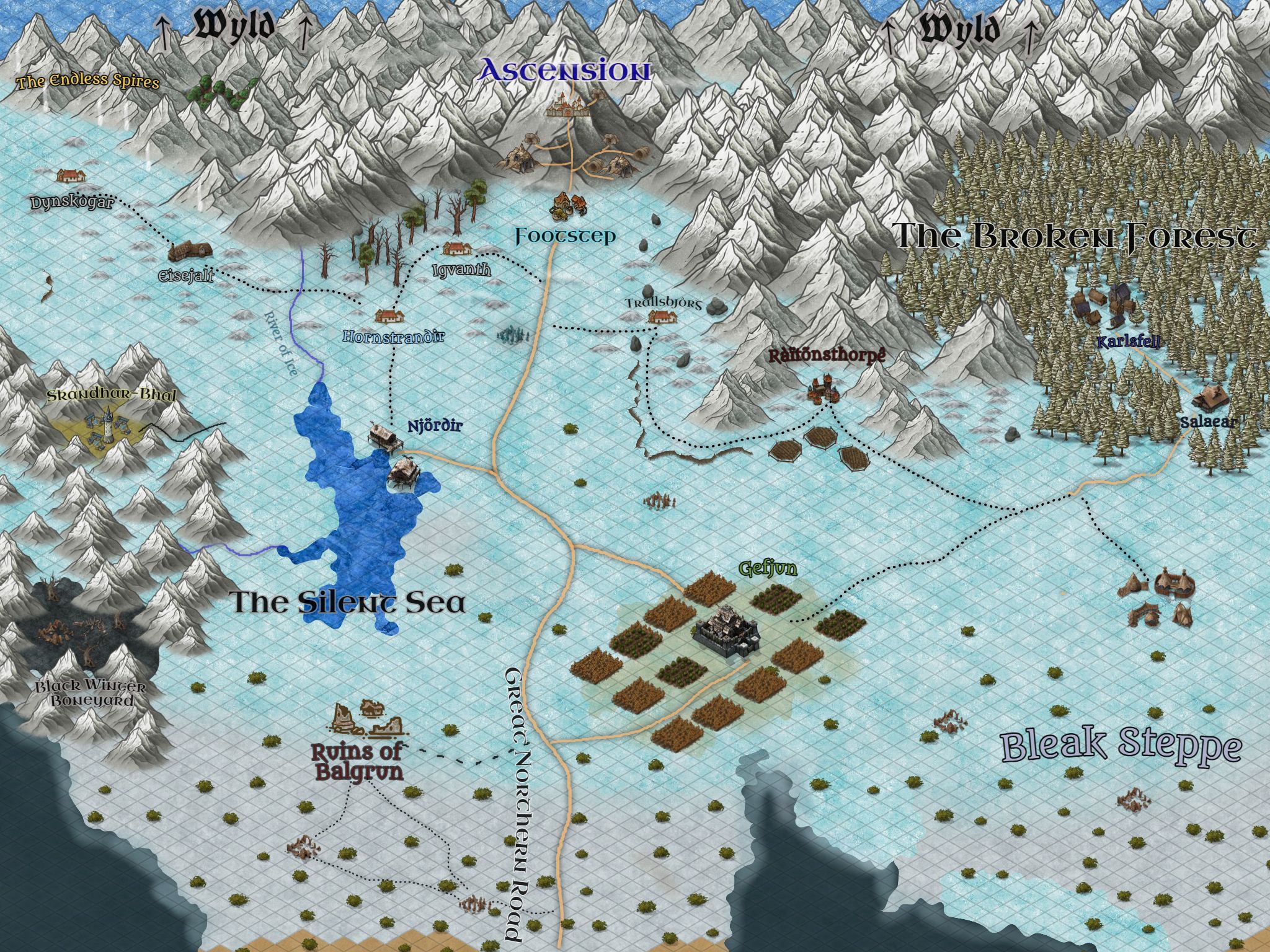 Exalted 3e - The Frozen Kingdom | Inkarnate - Create Fantasy Maps Online